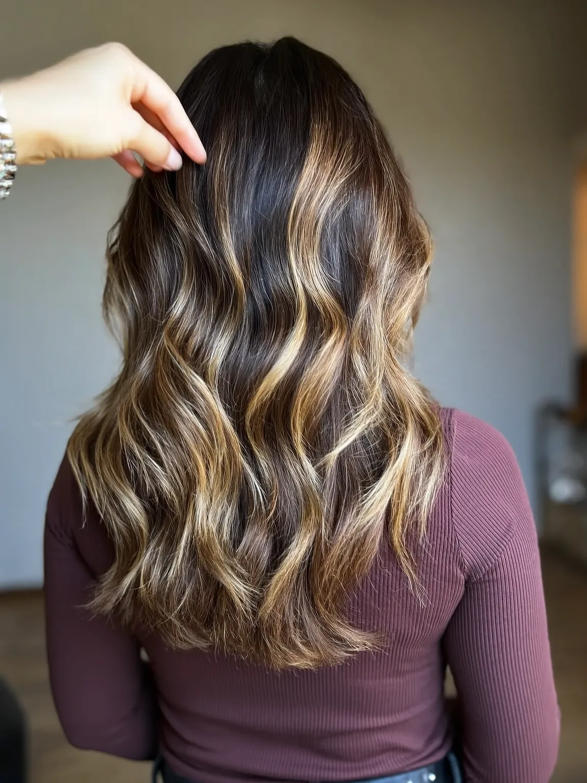 Golden Caramel Balayage with Flowing Long Layers